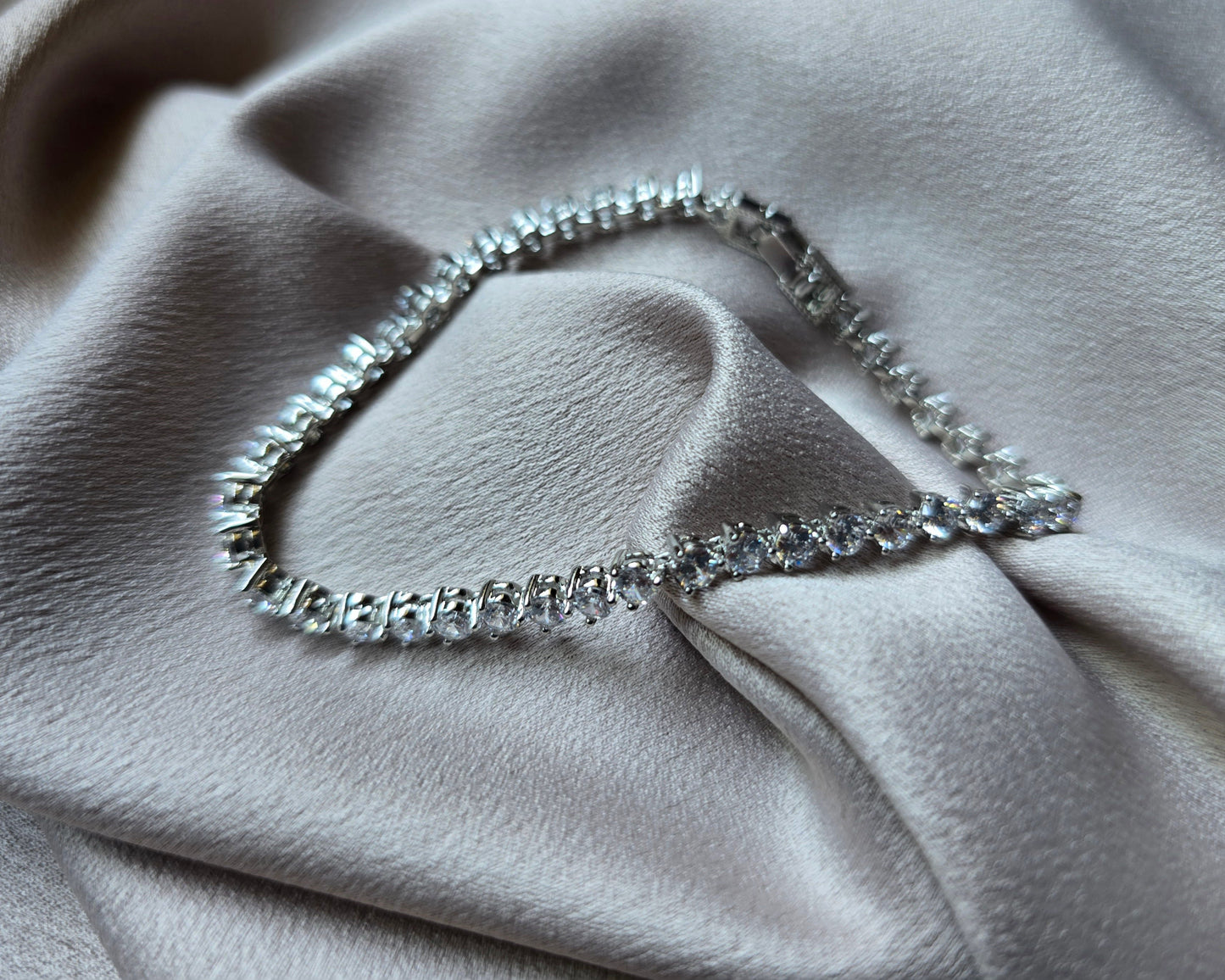 bridal jewellery, tennis bracelet, silver