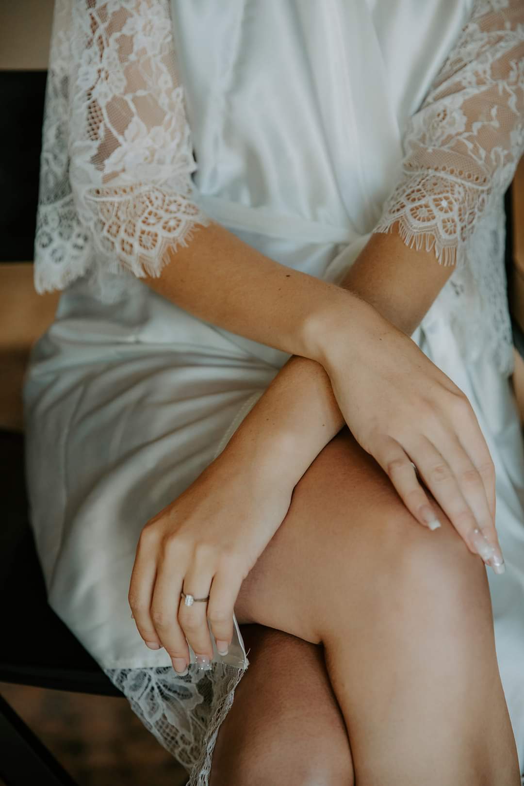 Satin and Chantilly Lace Robe