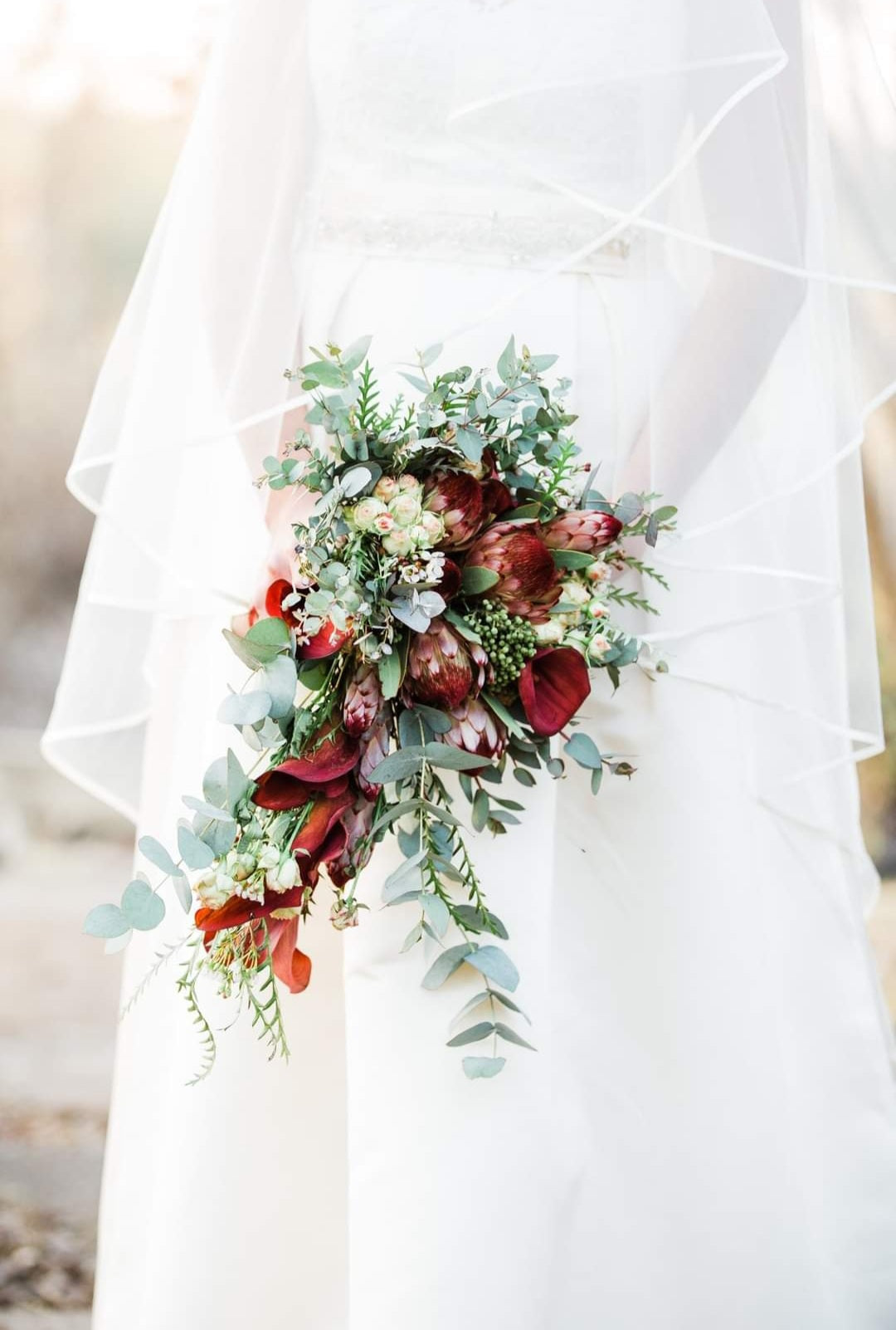 satin trim veil close up