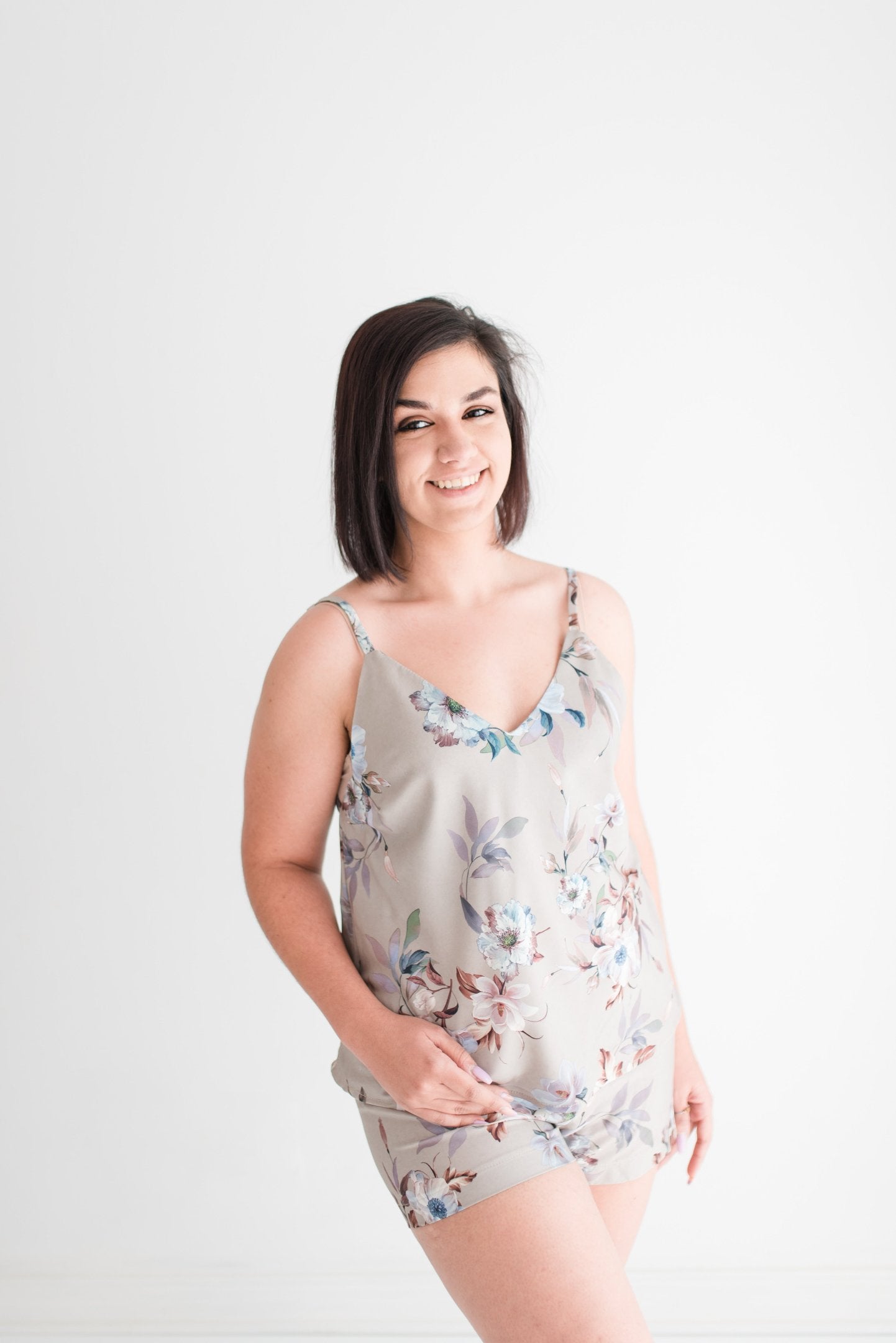 floral strap top pajamas