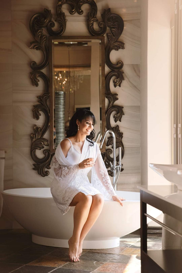 Bridal Robe | Bell Sleeved Robe – All Things Bridal SA